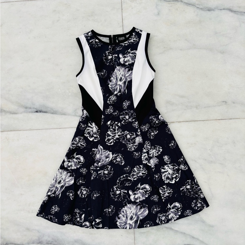 Prabal Gurung Target Dress Black Purple Floral Fit Flare Womens 2 Elegant Retro